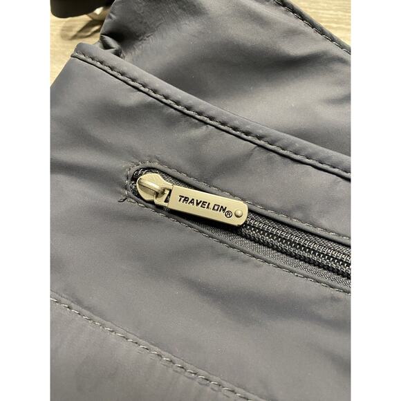 Travel On Bag RFID Purse Gray / Purple Crossbody Adjustable Strap Zip Pockets - Picture 6 of 7